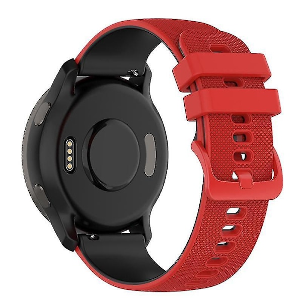 Klockarmband för Garmin Vivoactive 4/Garmin Forerunner 255 klockarmband rutnät textur ersättningsklocka Red Black E Garmin Forerunner 255