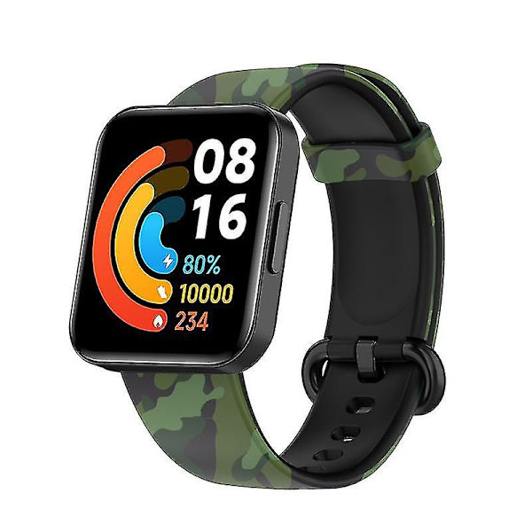 Til Xiaomi Redmi Watch 2/Horloge 2 Urrem 21,6mm Quick Release Urrem med Spænde til 5,5-8 Green, Camo Green G Xiaomi Redmi Watch 2