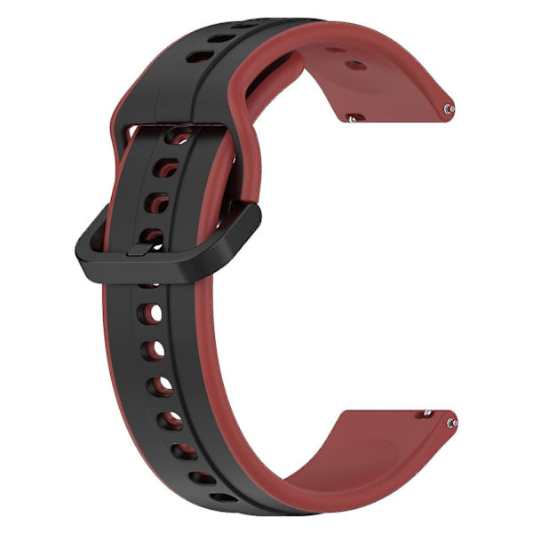 Til Samsung Galaxy Watch Active2 44mm 40mm Sport Remme Dobbelt 20mm Silikone Udskiftningsrem Black Dark Red J Samsung Galaxy Watch A