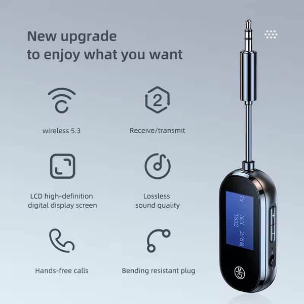 Bluetooth-mottaker med 3,5 mm Aux-lydkontakt, C83 med adapterplugg