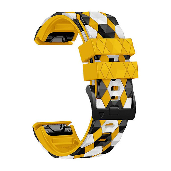 For Garmin Fenix 7/Descent G1/Epix Gen2 Silikone Urrem Fodboldmønster 22mm TPE Urrem Yellow