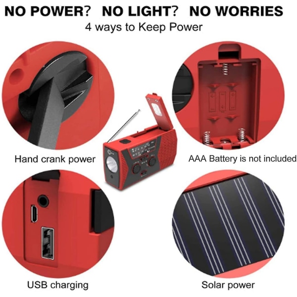 Wind Up Solar Radio Kannettava Am/fm & Noaa Radio Outdoor Solar Emergency Hand Crank Radio