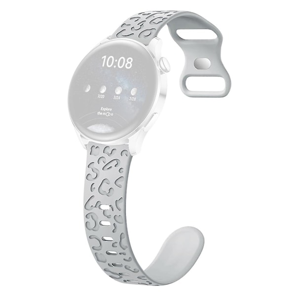 Leopardmönstrad design för Samsung Galaxy Watch3 45mm / Huawei Watch 4 Pro 22mm klockarmband Cloud Gray