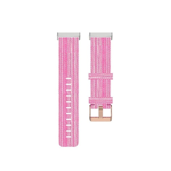 For Fitbit Versa 4 / Sense 2 Universal Nylon Vev Canvas Klokkereim VCU Pink