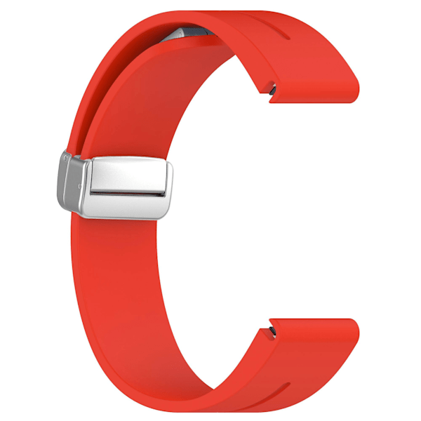 22mm Silikonihihna magneettisella hopeasoljella Huawei Watch Gt 4 46mm/samsung Galaxy Watch3 45mm/garmin Venu 3 Red