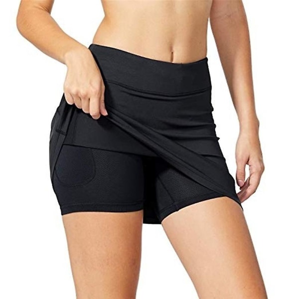 Skorts Hame Hame Naisten Lyijykynähame Naisten Juoksu Tennis Golf Treeni Urheilu Luonnolliset vaatteet XXL black