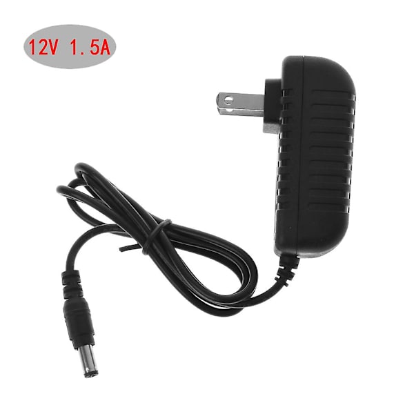 5,5x2,5mm vegglader AC til DC 12V 1,5A strømadapter for LED-lys kamera