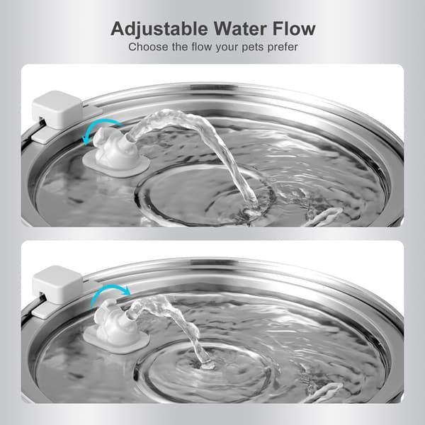 Automatisk springvand (Y-26) til kæledyr 3,2L rustfrit stål med vandstandsindikator