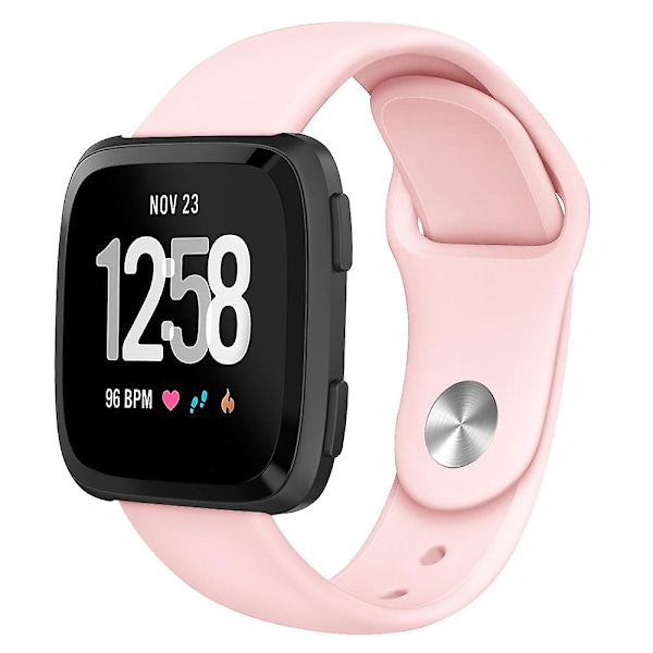 Tyylikäs rullattu silikoniranneke Fitbit Versa 1/2/Lite -vaihtohihna Pink C Fitbit Versa