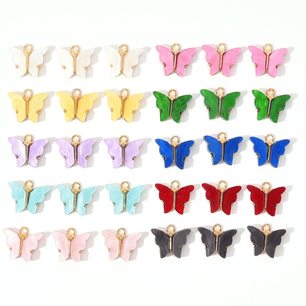 Butterfly Charms Akryl Butterfly hänge Armband Butterfly hänge Berlocker för smycken Halsband