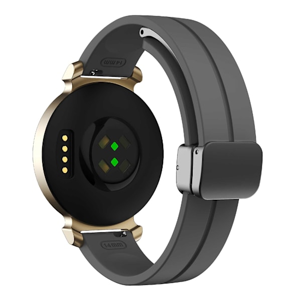 Silikonarmband för Garmin Lily 2 med magnetiskt viklås Space Grey Black Buckle