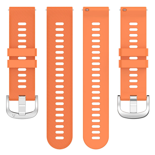 For Garmin VivoMove Trend / Venu Sq 2 Silikonurrem 20mm Tverrstripete Rem Orange