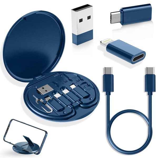 Adapter - Multi USB-ladeadapterkabelsett (blå)