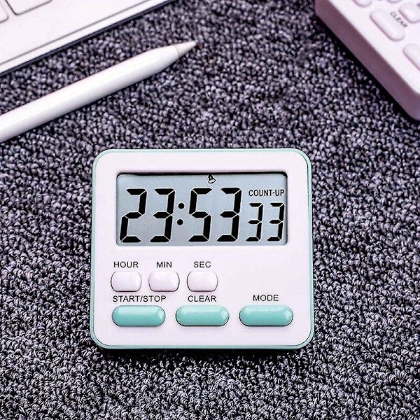Kökstimer Äggtimer Med Klocka Digital Timer Stoppur Med LCD Högt Alarm