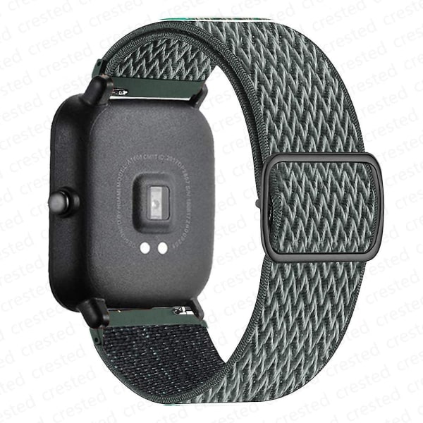 20 mm/22 mm bånd for Amazfit Gts 4//2/2e/3/gts2 Mini/gtr 4/3/pro/gtr2/47 mm/stratos Nylon elastisk klokkearmbånd Amazfit bipsrem 20mm Pine green