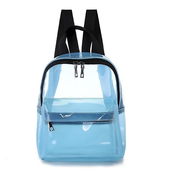 Dam Pvc klar vattentät ryggsäck Tonåring Transparent skolväska Girls Blue