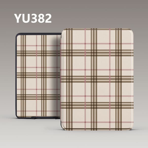 Fodral för Kobo Clara Color 6 tum Modell N367 – Basic Plaid med handrem Brown