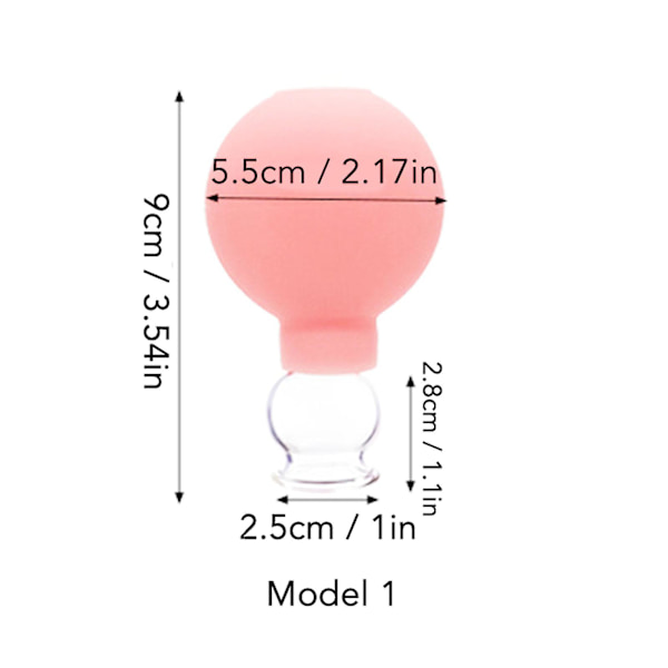 Glas silikon koppning kopp vakuumsug massage terapi för ansiktshud skönhetsverktyg Model 1