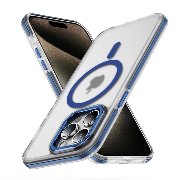 Fodral för iPhone 16 Plus 360 Magnetisk Ringhållare Anti-fall Skyddsfodral Blue