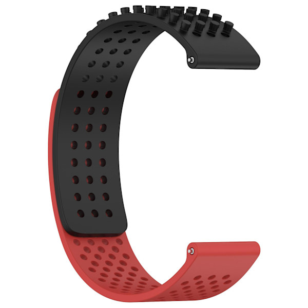 Silikonklockarmband 20mm Andningsbart Klockarmband För Garmin Vivoactive 5/garminactive 5/venu Sq 2 Black Red
