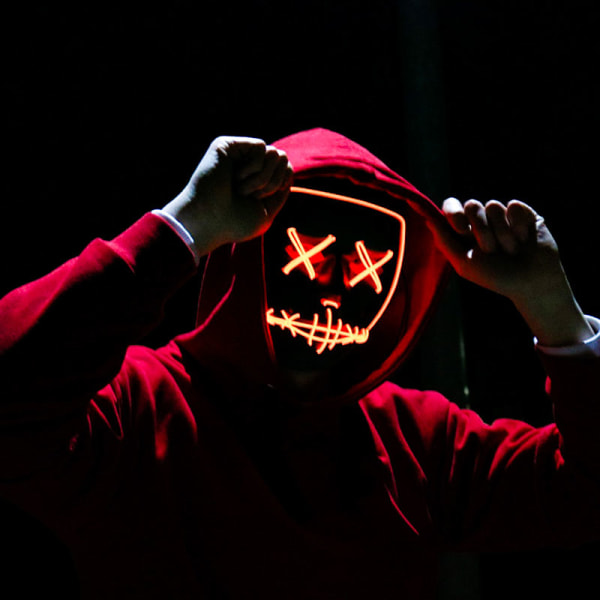 Cosmask Halloween Neon Mask Led Mask Masque Masquerade Festmasker Lys Glow In The Dark Sjove masker Cosplay kostumetilbehør 8