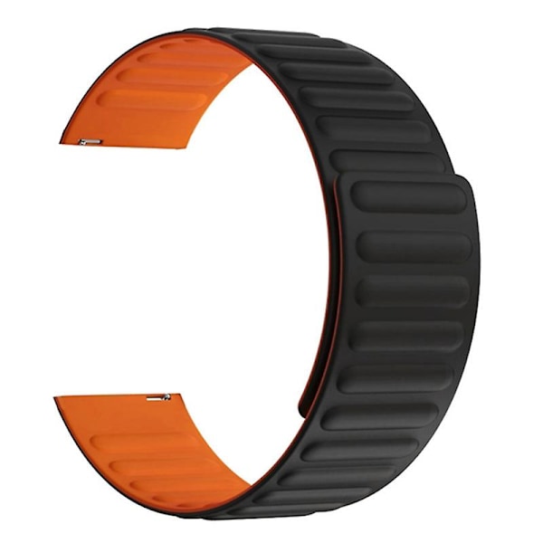 Silikoninen 20 mm:n magneettinen urheiluranneke Huami Amazfit Gts 4/3/2/1/mini -kellolle Black Orange