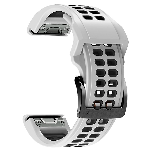 Silikonarmbånd for Garmin Fenix 6 White Black