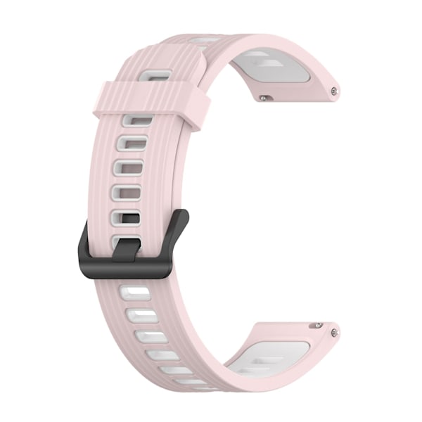 Til Samsung Galaxy Watch 5 Pro 45mm/Huami Amazfit Bip 3 Pro Dual Color 20mm Silikone Rem til Ur, Stribet Design Pink   White