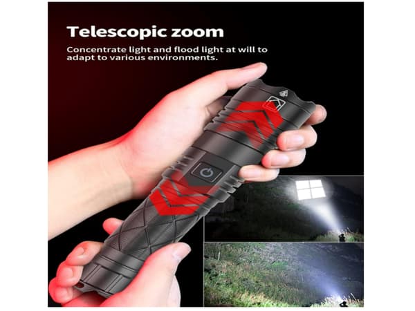 LED Hjelmlampe Digital Batteridisplay Yt-028 Sort