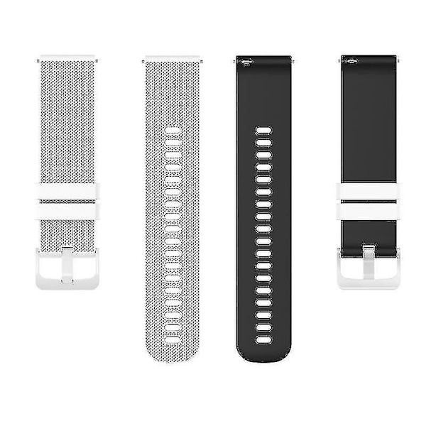 For Garmin Venu2 Plus/Venu Sq/Vivomove Grid Texture Silikone Rem til Ur 20mm Dual-Color Rem White Black A Garmin Venu 2 Plus