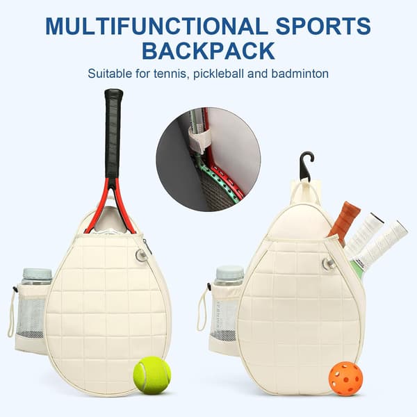 Tennisväska - Rymmer 2 racketar, 29,2 cm x 12,2 cm x 45,2 cm Beige