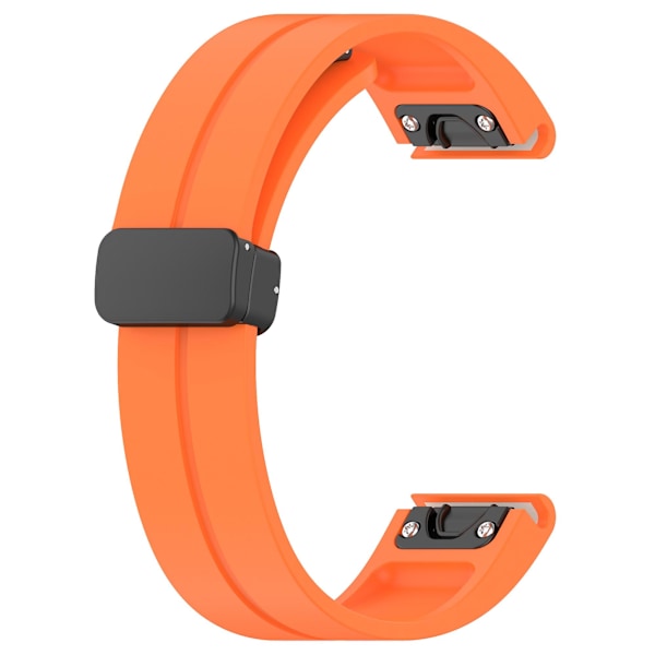 Silikone urrem 26mm folde sort spænde urrem til Garmin Fenix 7x/7x Solar/tactix 7 Pro Orange