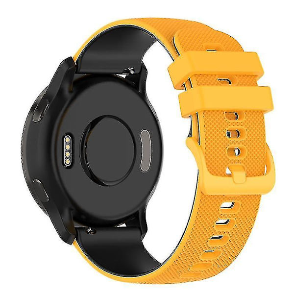 Klokkestropper for Garmin Vivoactive 4/Garmin Forerunner 255 klokkebånd Grid Texture Replacement Watch Yellow Black F Garmin Forerunner 255