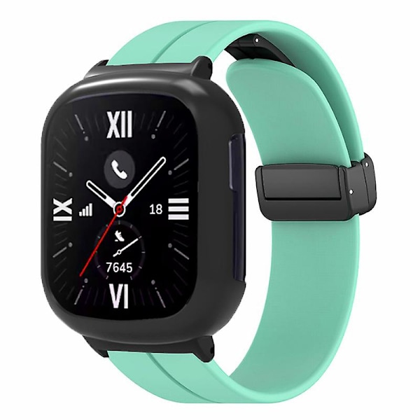 Magnetlås silikonarmbånd for Honor Watch 4, med klokkedeksel Mint Green