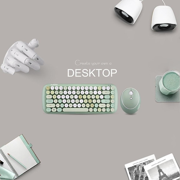 Mofii Wireless Mini Candy Keyboard Mouse Combo Set Mix Color 2,4g Green