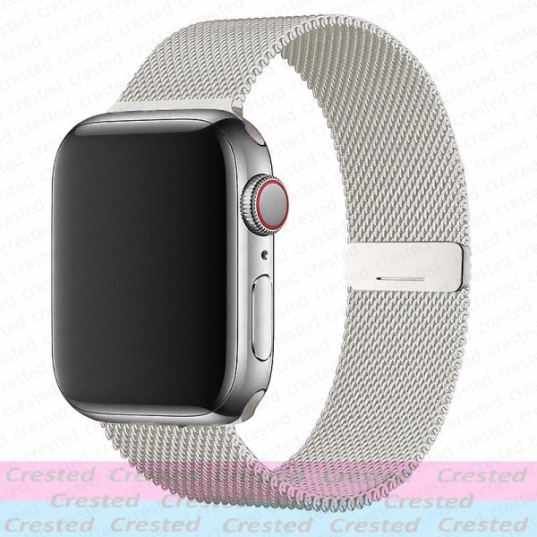 Milanese Loop Strap Til Apple Watch Ultra Band 44mm 40mm 45mm 41mm 49mm 42mm 38mm 44 Mm Correa Armbånd Iwatch Series 3 6 Se 7 8 42mm 44mm 45mm 49mm antique white