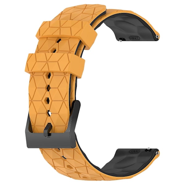 Urrem til Huami Amazfit GTR 4 46mm, Fodboldmønster Tofarvet 22mm Silikone Urrem Yellow Black G Garmin Forerunner 255