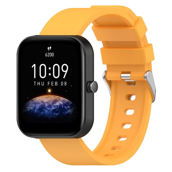 Silikonklockarmband för Garmin Venu/Venu 2 Plus/Venu Sq/Venu Sq 2, 20 mm klockarmband med spänne i rostfritt stål Yellow