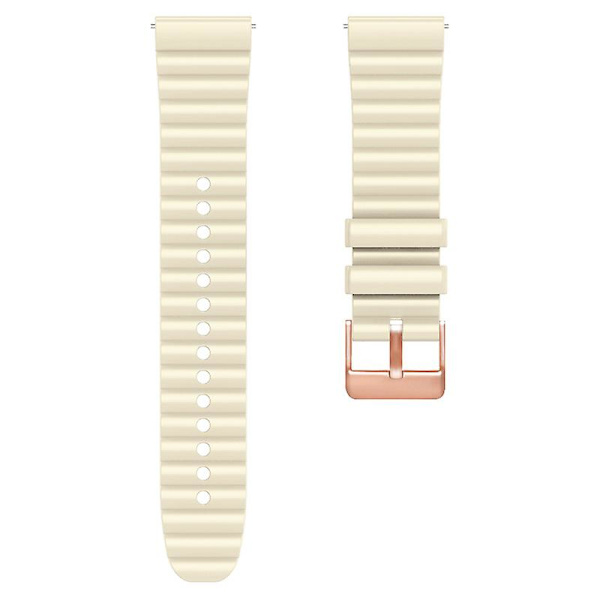Vaakasuuntaiset raidat -ranneke Samsung Galaxy Watch6:lle / Watch6 Classicille / Watch 5 Prolle / Watch4:lle, kaksiväriset 20 mm silikonirannekkeet Creamy Orange