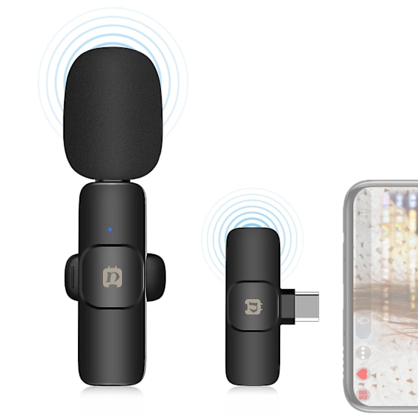 Puluz trådløs lavaliermikrofon til Type-c / Usb-c-enhed