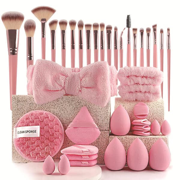 Makeupbørstesæt Pink (40 pakke sæt)