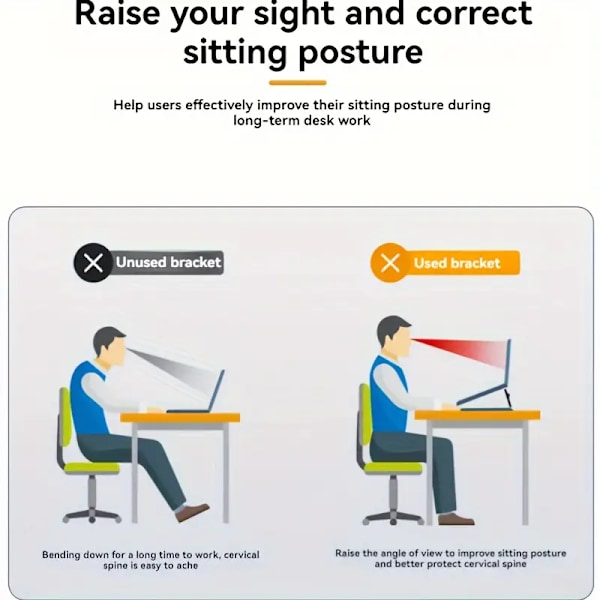 ABS Justerbart Två-Positions Laptop Höjningsfäste (Svart)