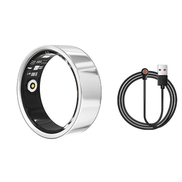 Smart Ring R02D, Hjärtfrekvens, Blodsyre, Hälsa, Träning och Sömnövervakning (Silver, 10#)