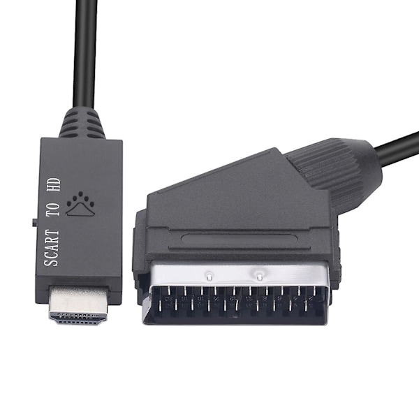 Scart till HDMI-kompatibel Konverterkabel DC5v Strömförsörjning Ingen Behöver Driva