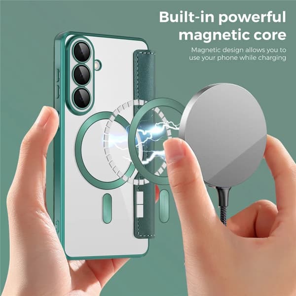Etui til Samsung Galaxy S26, Magnetisk Etui RFID Blokerende Kortholder (Grøn)