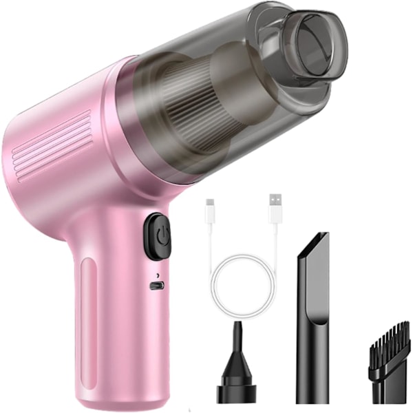 Ledningsfri bilstøvsuger, 2500Pa blæsning, sugeevne (pink)