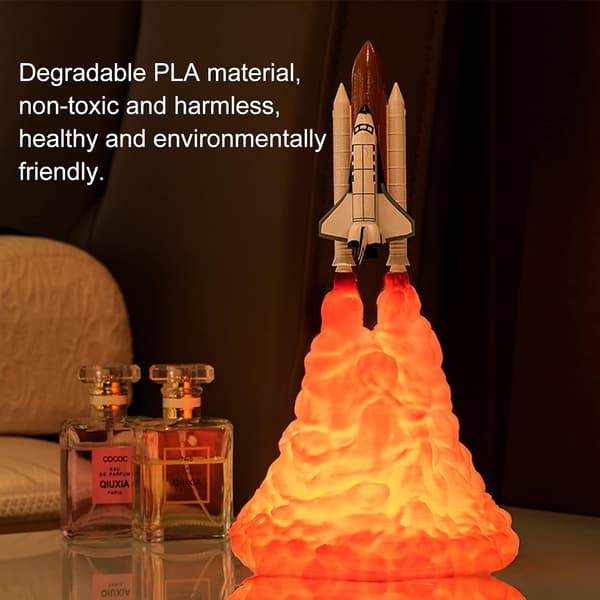 Raketlampe 3D-print med USB genopladelig (01)