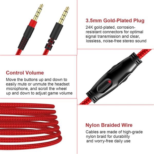 Lydkabeludskiftning til HyperX Cloud Alpha Cloud Mix, med lydstyrkekontrol (ingen mikrofon) No Mic