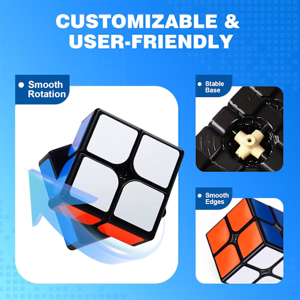 5-pack Speed Cube Set, Inkluderar Speed Cube 2X2, 3X3, 4X4 Speed Cube, Pyramid Triangle Speed