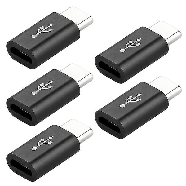 5st Liten Micro USB till Usb-c Adapter Mobiltelefon Adapter Typ-c Interface Data Line Converter För Samsung Xiaomi Huawei White